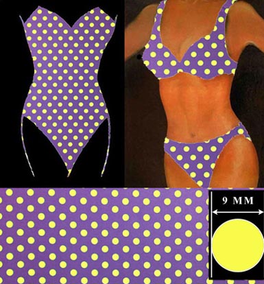 Pöttyös fürdőruha anyag